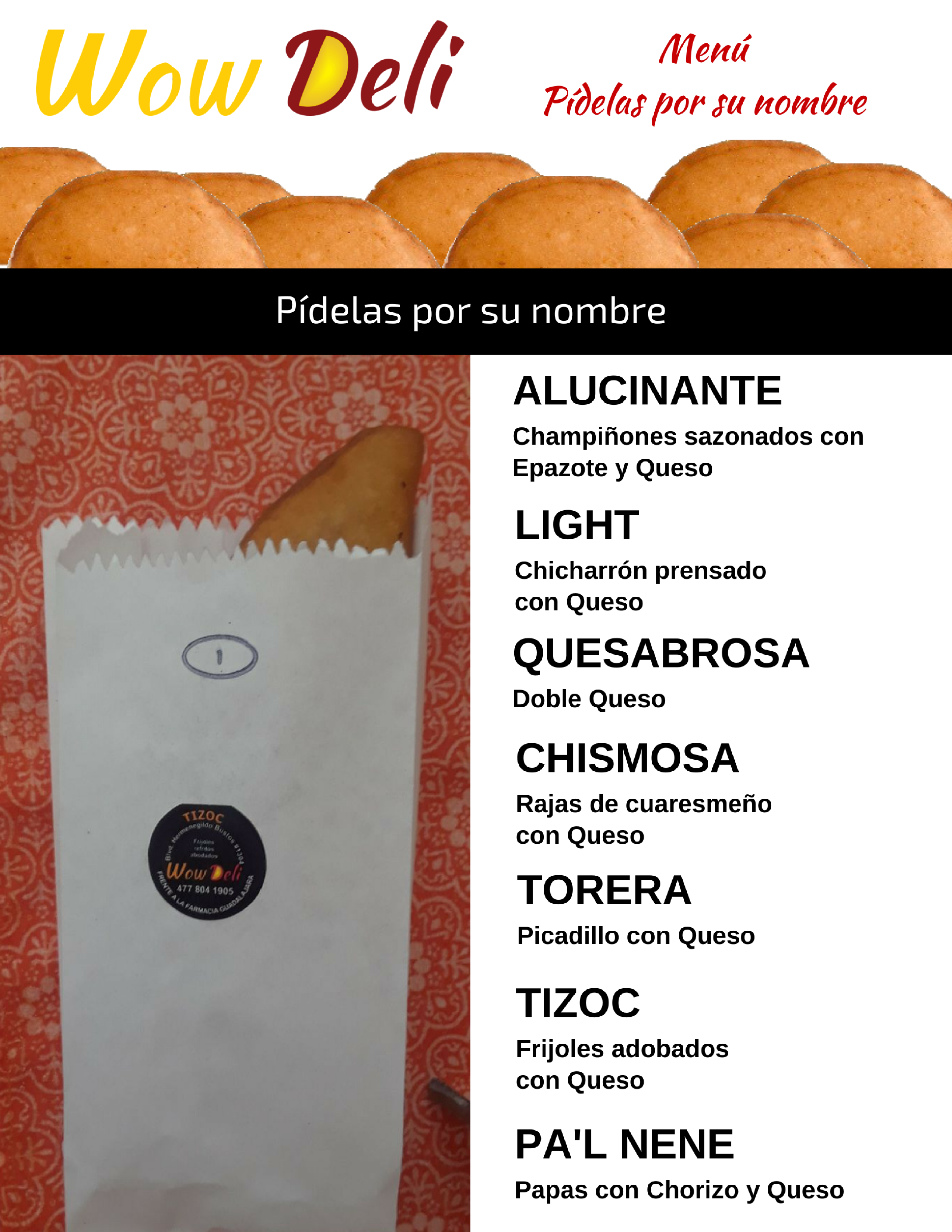 Todo Empanadas, ricas, pero si buscas algo mejor, prueba WO DELI  Quesadillas o Delicias Gourmet